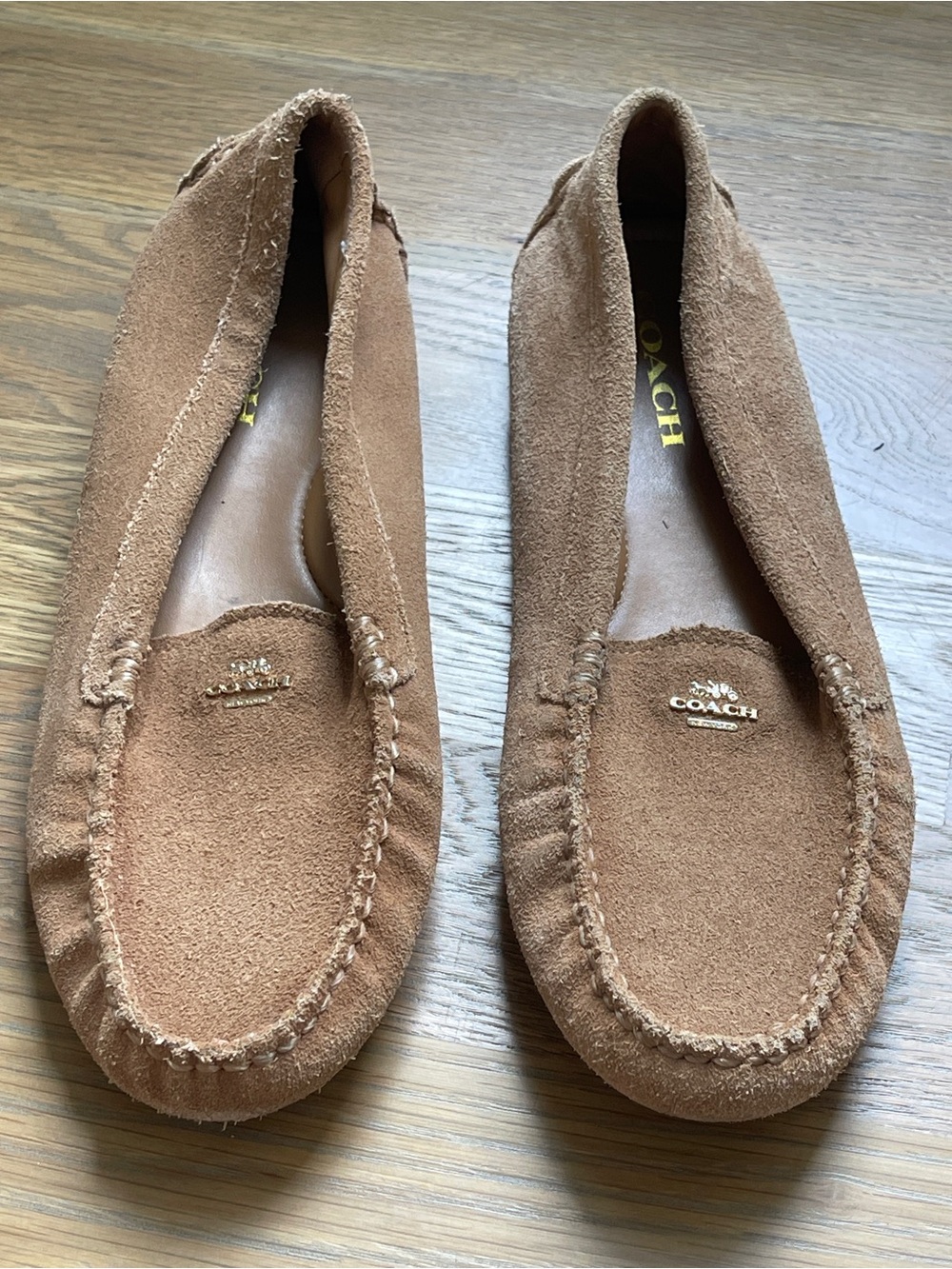 Coach Suede Moccasin Loafers in Light Brown - Picture 3 of 7